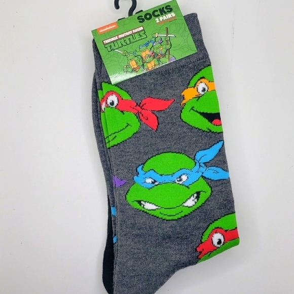 TEENAGE mutant Ninja turtles crew socks 2 pack - Picture 2 of 4